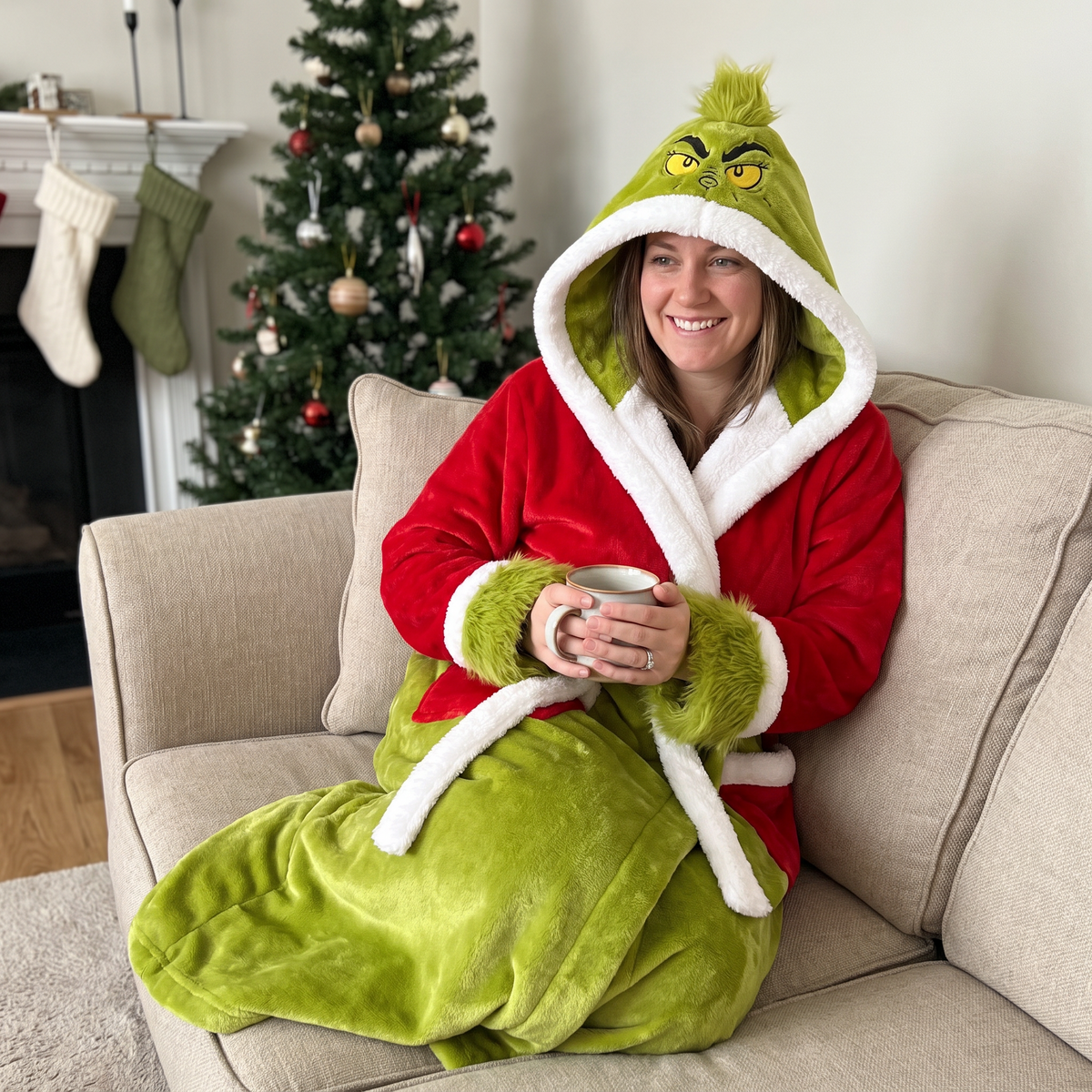 🎄🎄❄️❄️Heated Christmas Hooded Blanket Robe
