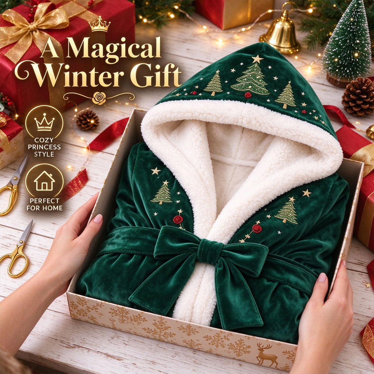 🎄🎄❄️❄️Heated Christmas Hooded Blanket Robe