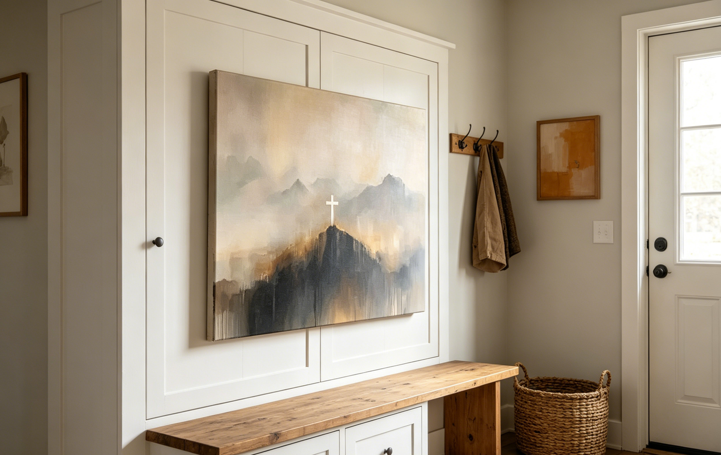 Mountain Cross Faith Canvas Wall Art