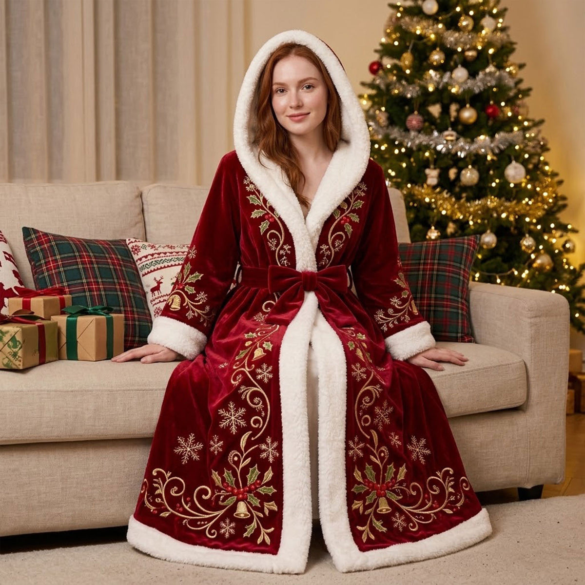 🎄🎄❄️❄️Heated Christmas Hooded Blanket Robe