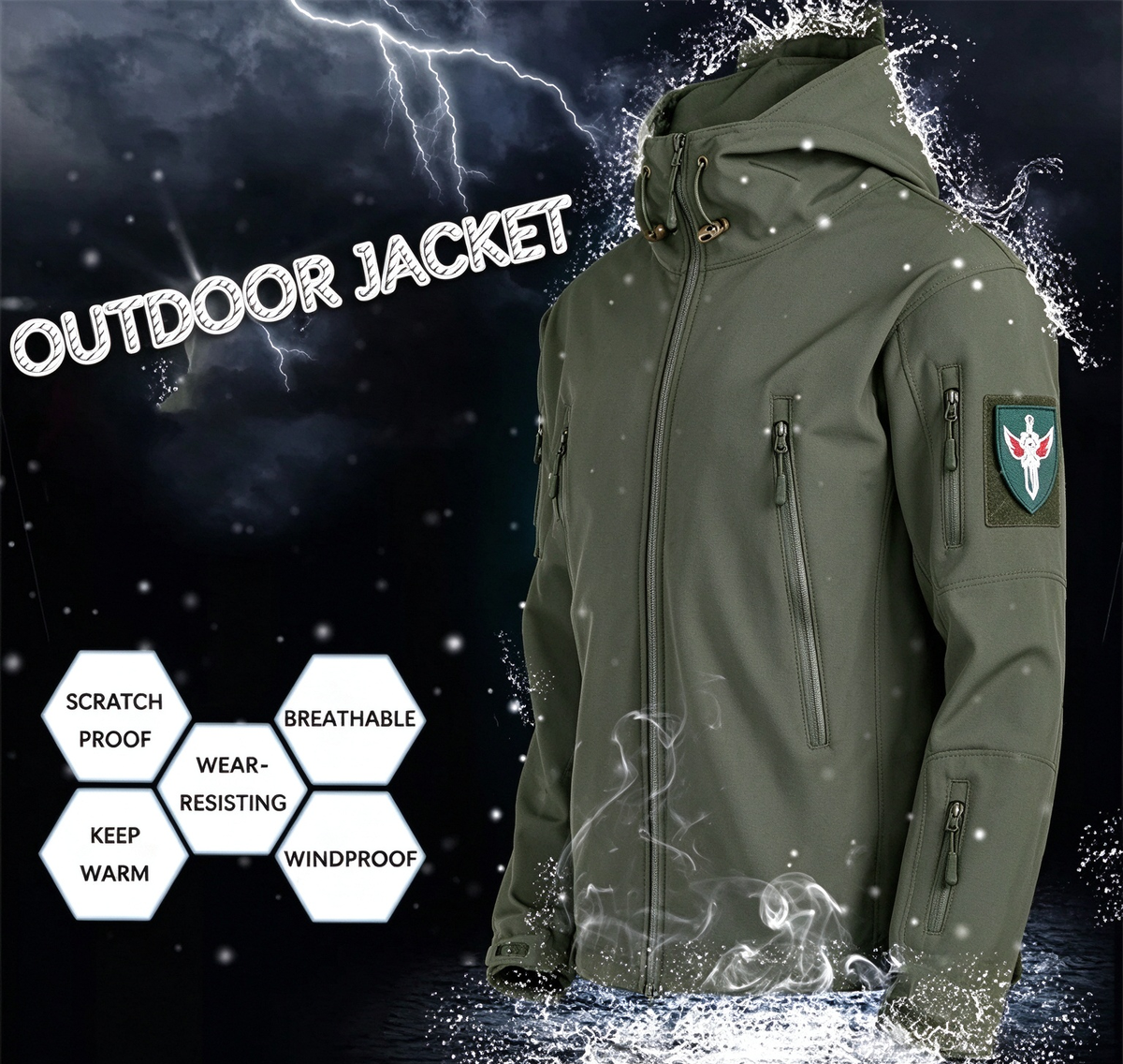 MEN'S FLEECE LINED TACTICAL SOFTSHELL JACKET & WATERPROOF PANTS SET