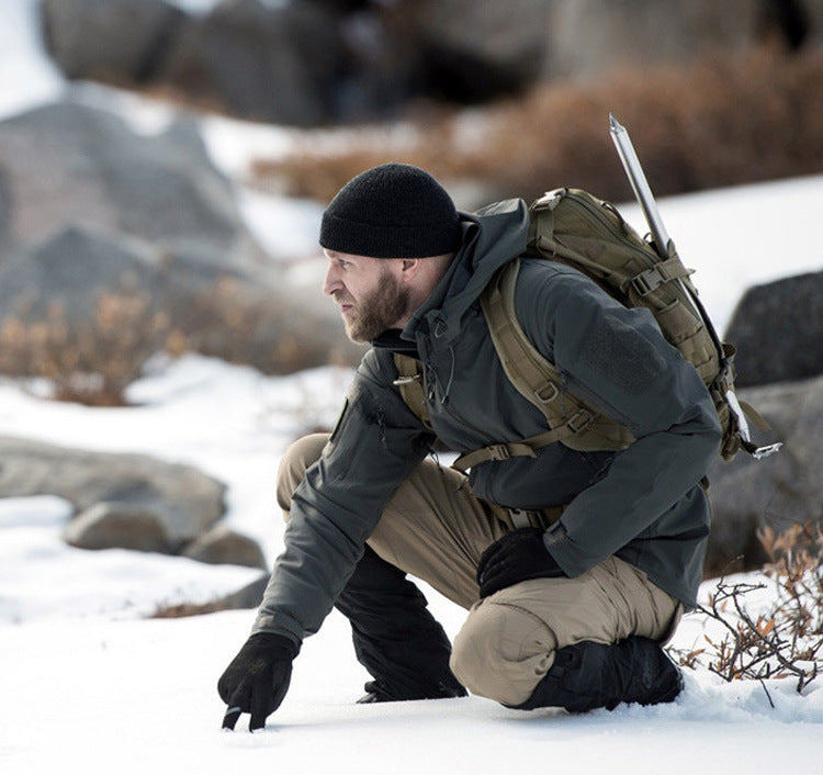 MEN'S FLEECE LINED TACTICAL SOFTSHELL JACKET & WATERPROOF PANTS SET