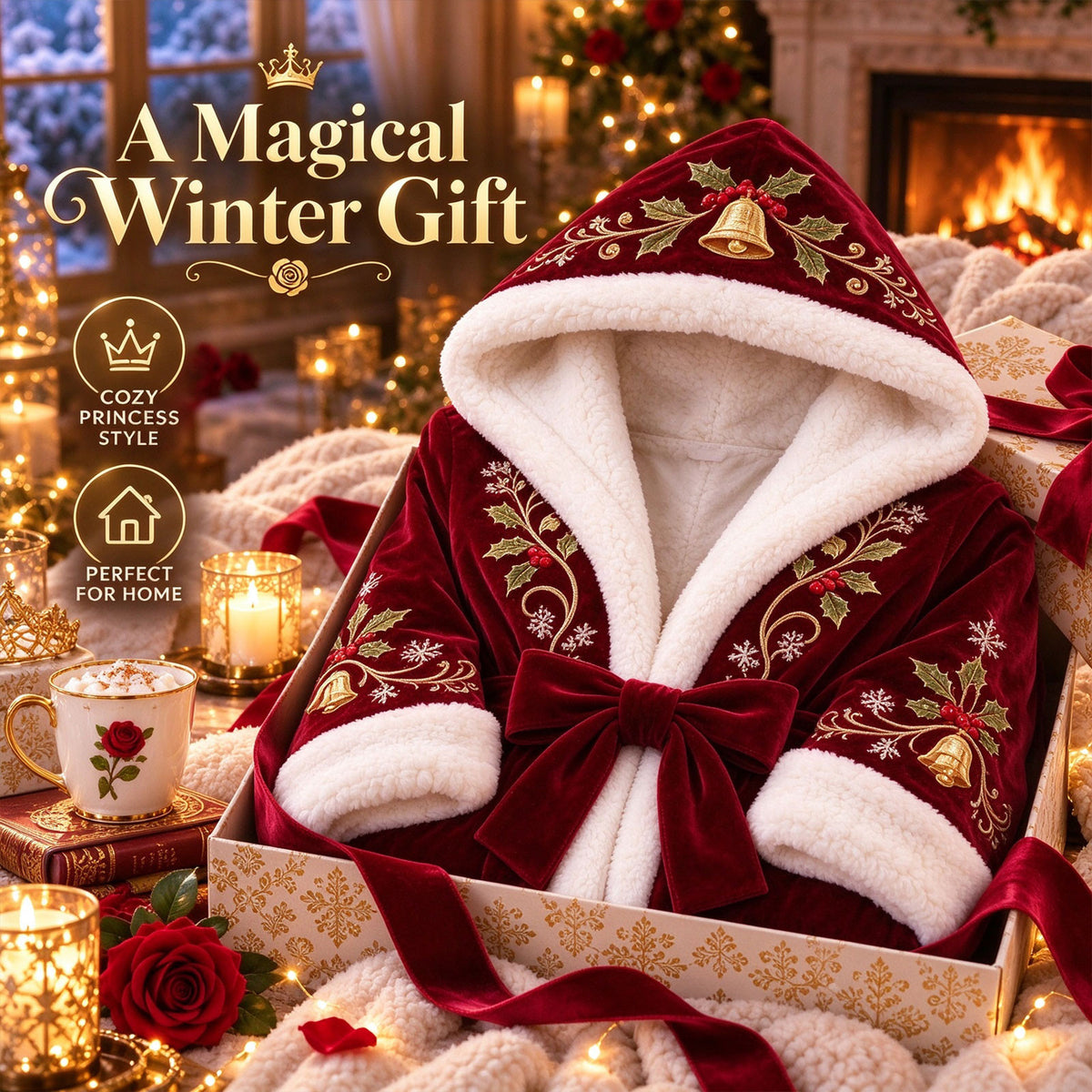 🎄🎄❄️❄️Heated Christmas Hooded Blanket Robe