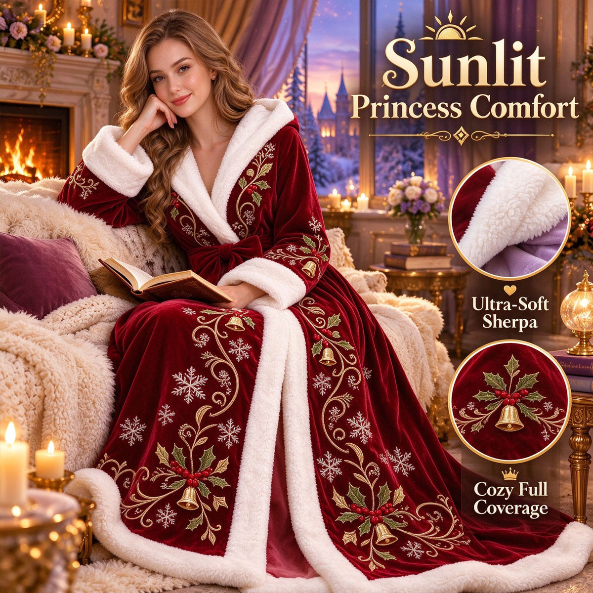 🎄🎄❄️❄️Heated Christmas Hooded Blanket Robe