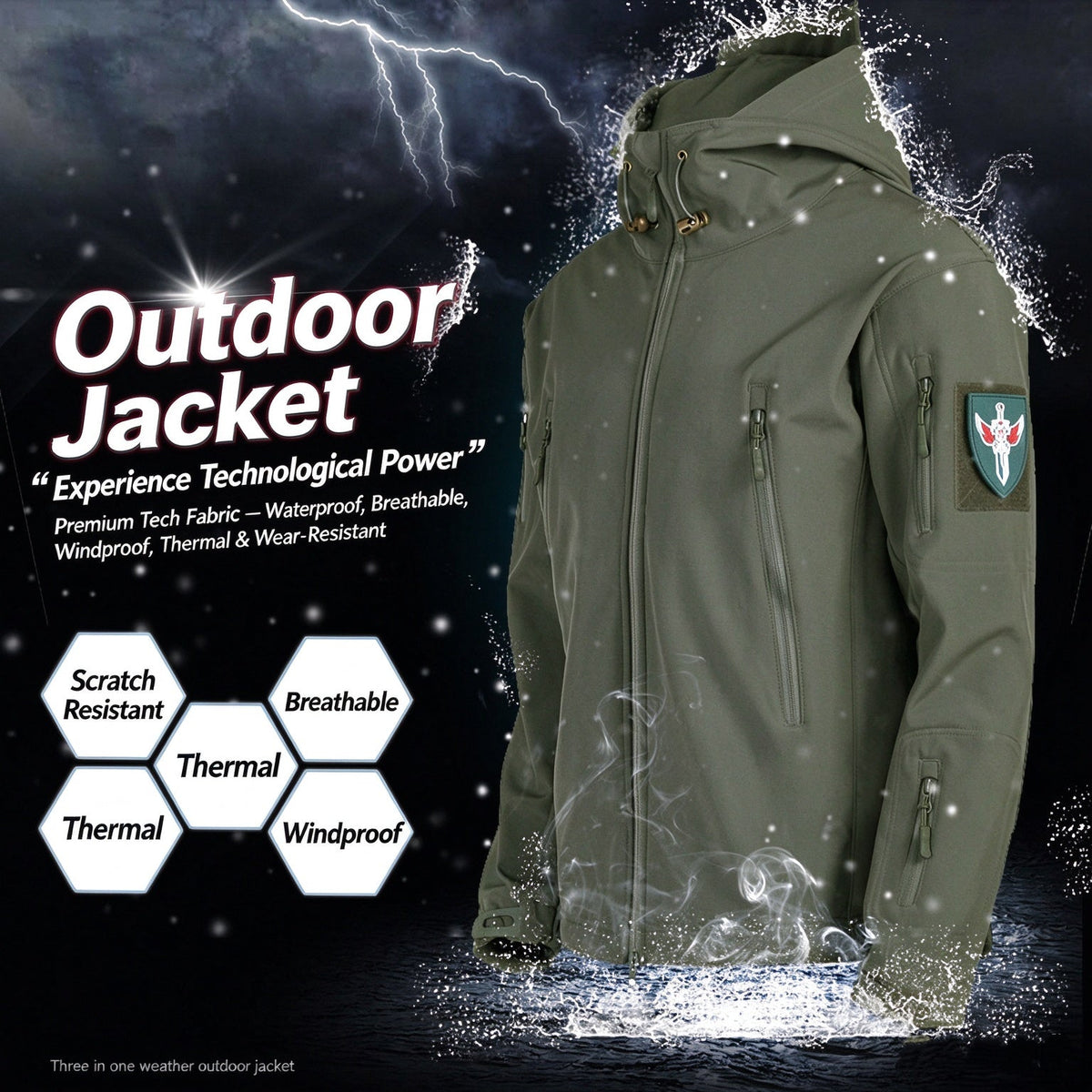 MEN'S FLEECE LINED TACTICAL SOFTSHELL JACKET & WATERPROOF PANTS SET