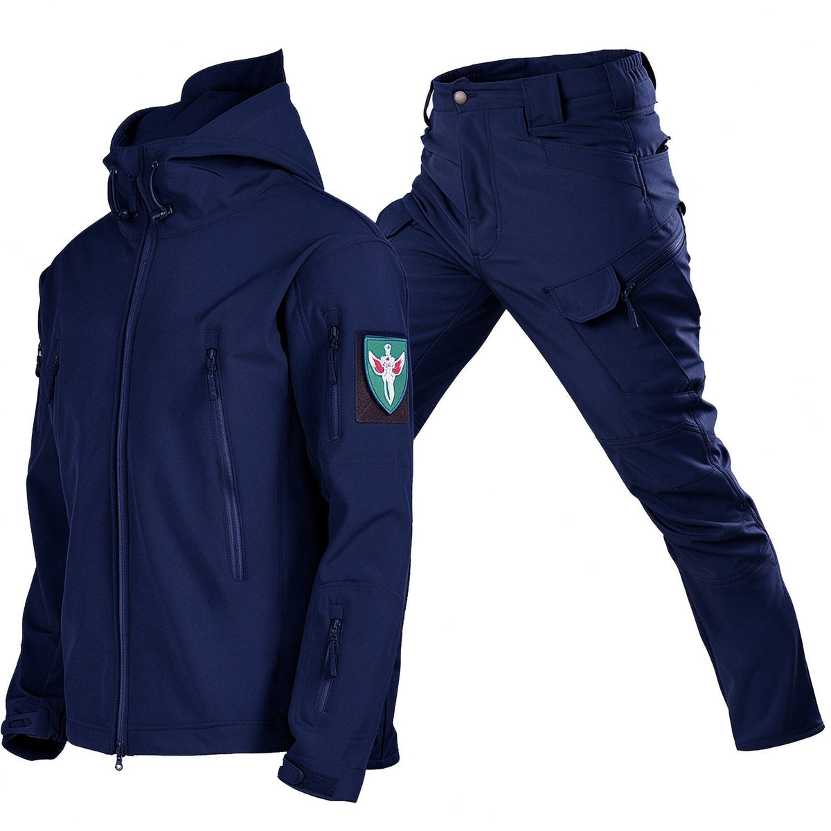MEN'S FLEECE LINED TACTICAL SOFTSHELL JACKET & WATERPROOF PANTS SET