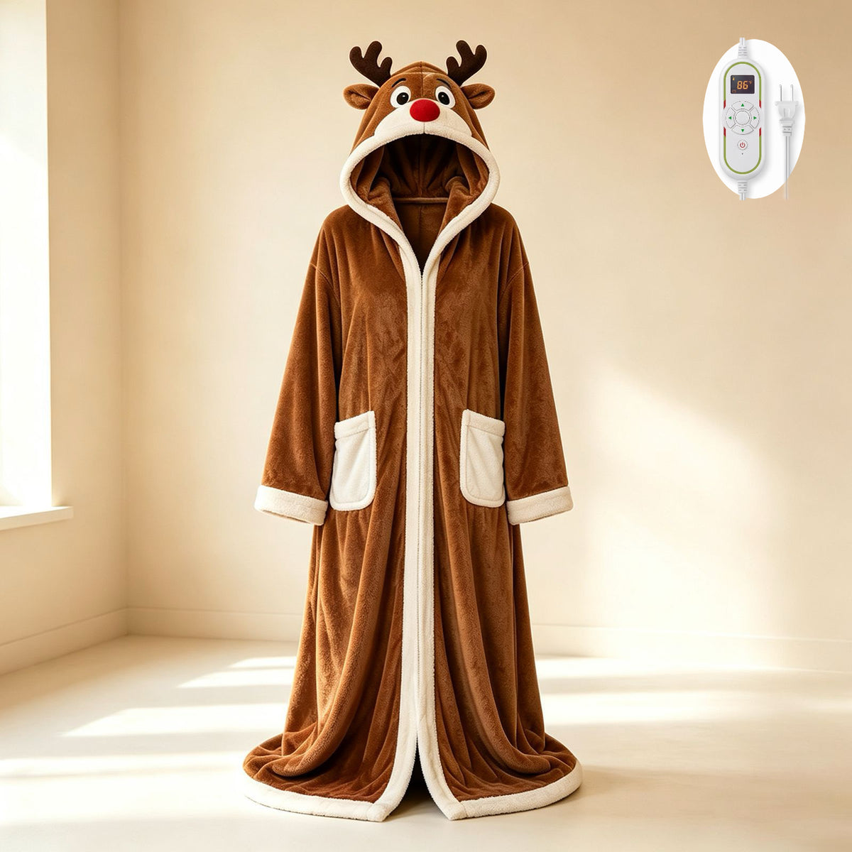 🎄🎄❄️❄️Heated Christmas Hooded Blanket Robe