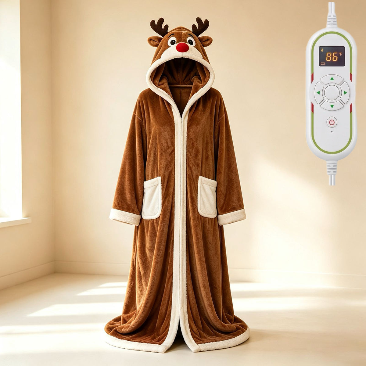 🎄🎄❄️❄️Heated Christmas Hooded Blanket Robe