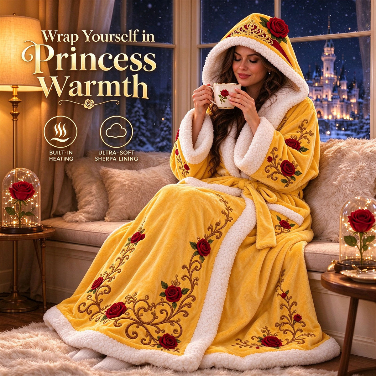 🎄🎄❄️❄️Heated Christmas Hooded Blanket Robe