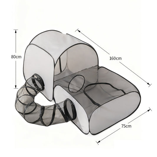 3-in-1 Foldable Pet Playpen with Tunnel
