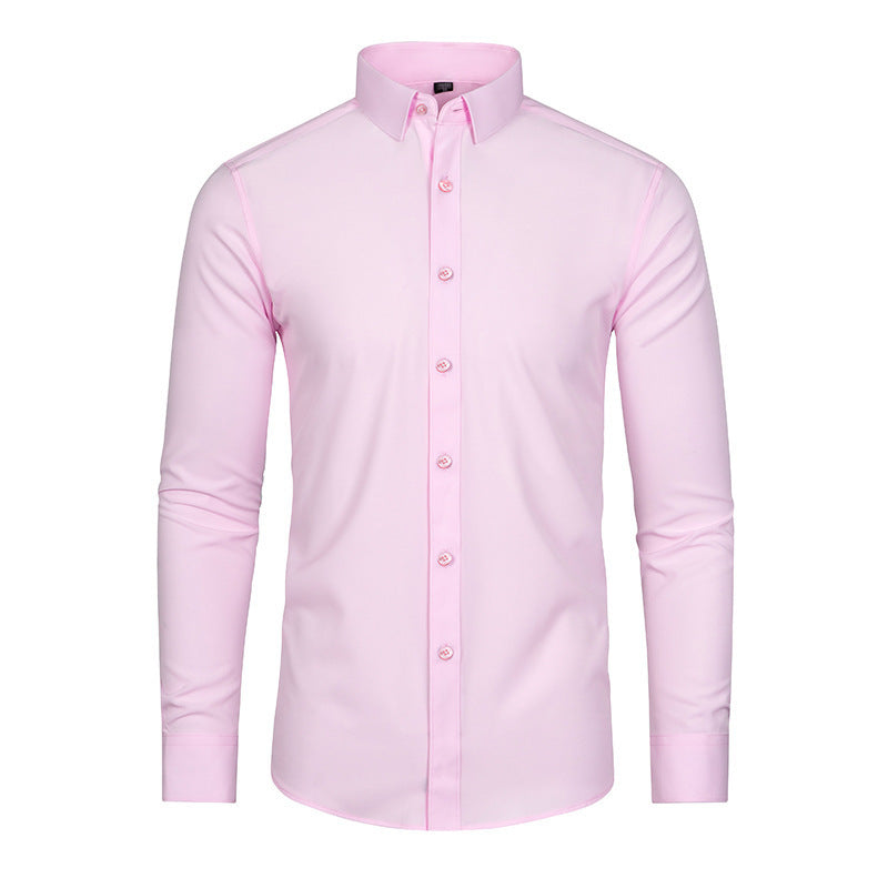 Men's Slim Fit High Stretch Long‑Sleeve Dress Shirt