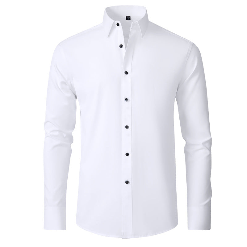 Men's Slim Fit High Stretch Long‑Sleeve Dress Shirt