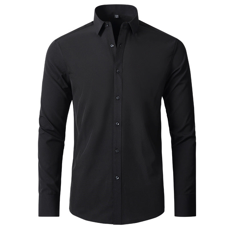 Men's Slim Fit High Stretch Long‑Sleeve Dress Shirt