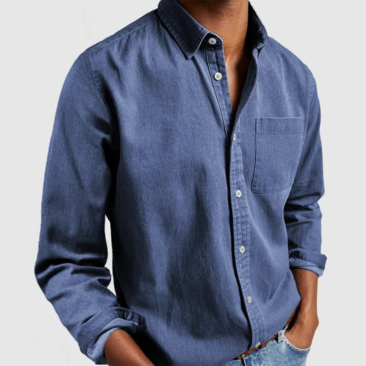 Men’s Vintage Long Sleeve Button-Down Shirt
