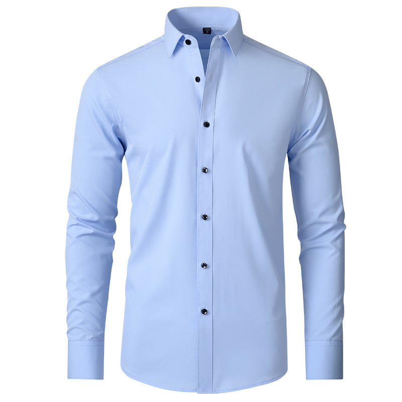 Men's Slim Fit High Stretch Long‑Sleeve Dress Shirt