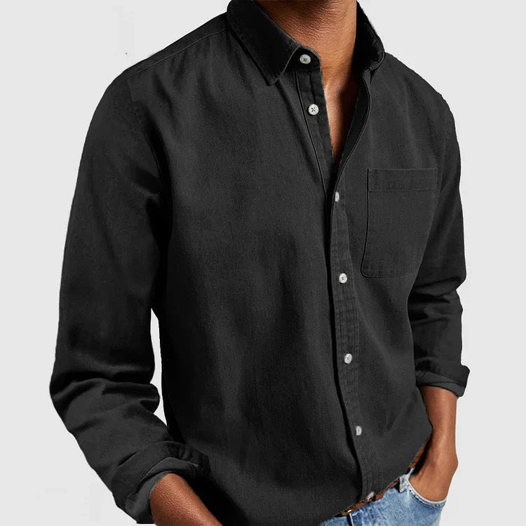 Men’s Vintage Long Sleeve Button-Down Shirt